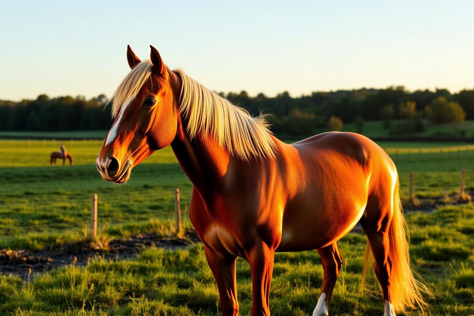 Cheval Comtois de Franche-Comté à la robe alezan crins lavés